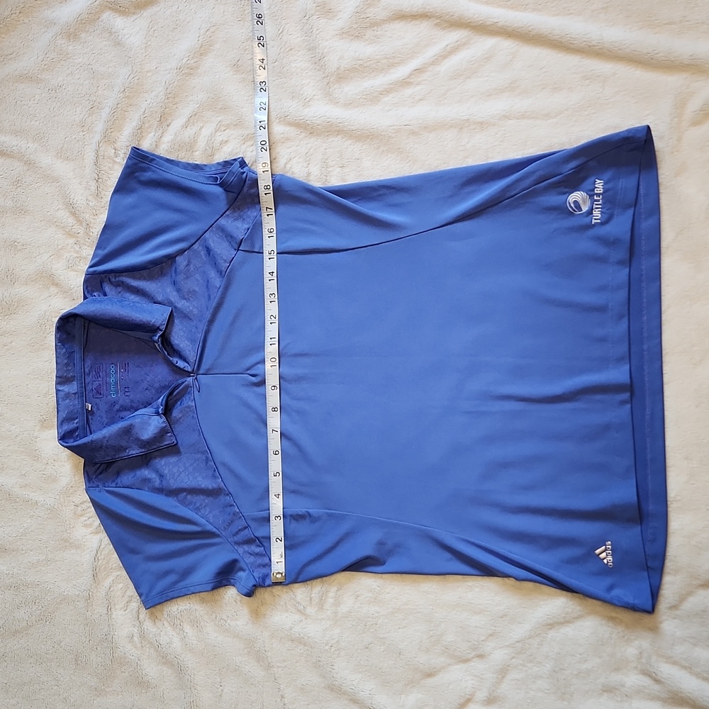 Adidas Periwinkle Blue Women's Golf Polo with Cap Sleeves Climacool Size Medium - Picture 3 of 8